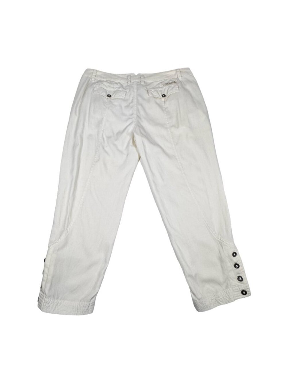 NWT Vintage Y2K Da-Nang Capri Pants Sz L Ivory Silk Cotton Blend Rare - Picture 4 of 16